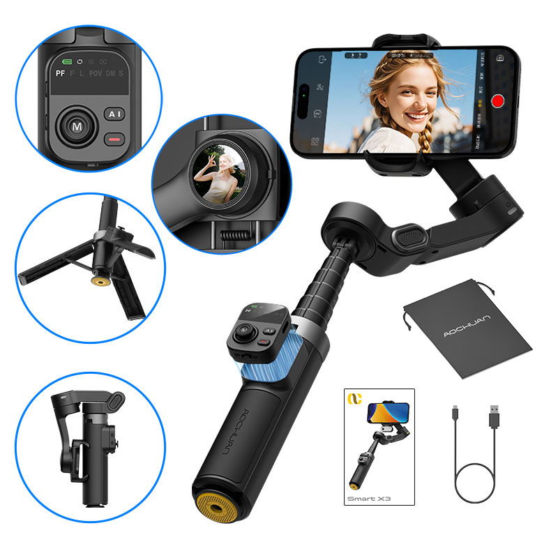 Selfie Stick Tripod - AOCHUAN Smart X3 360° Pan Rotation