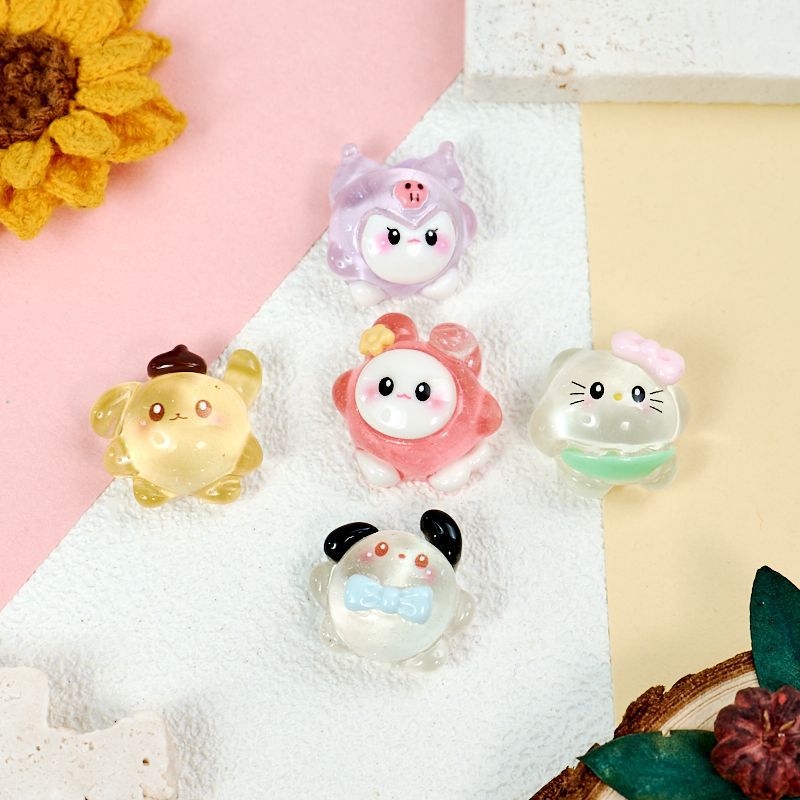 Phone Accessories For Your Car - 20PCS Glow-in-the-dark Resin Cabochons, Round Chubby