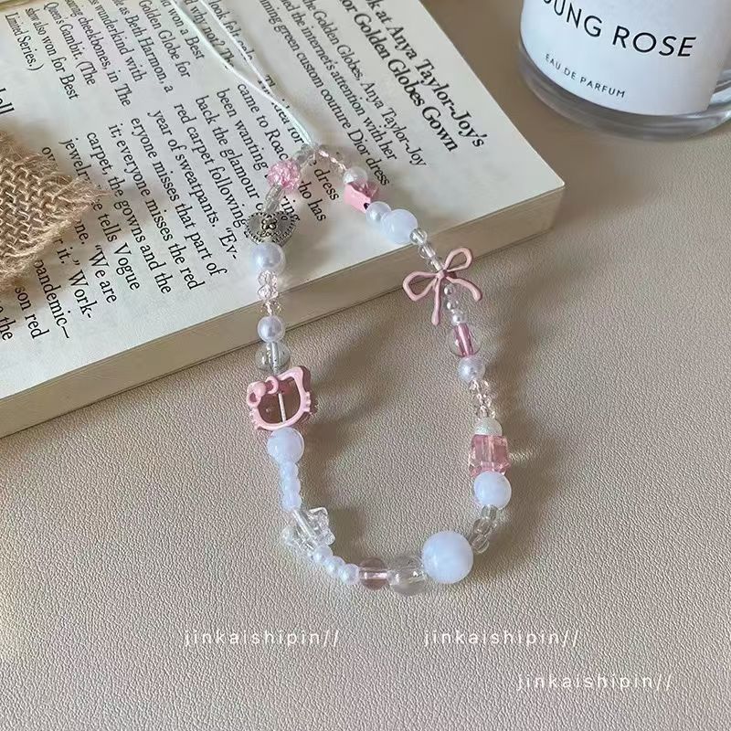 Phone Accessories For Teens - rendy Y2K Pink Bow Kitty Beaded