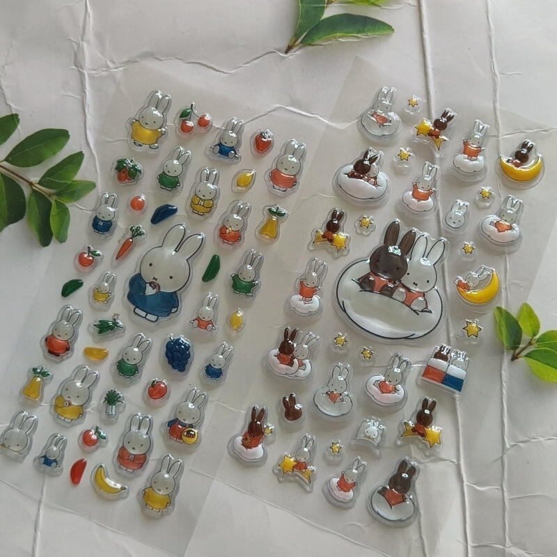 Phone Accessories Supplier - Cartoon Miffy Crystal 3D Relief Stickers