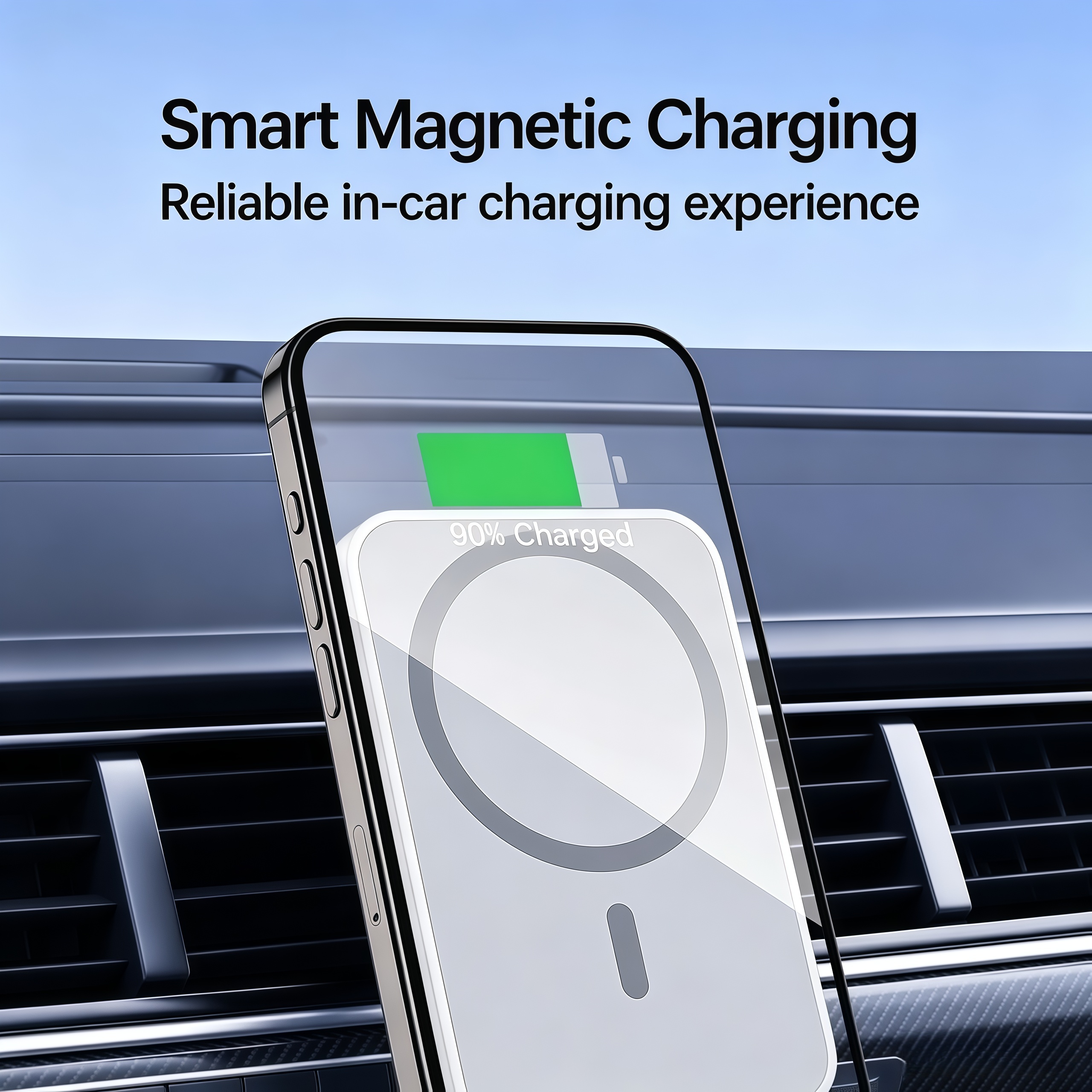 Phone Accessories For Your Car - Magnetic Wireless Car Charger Mount, Auto