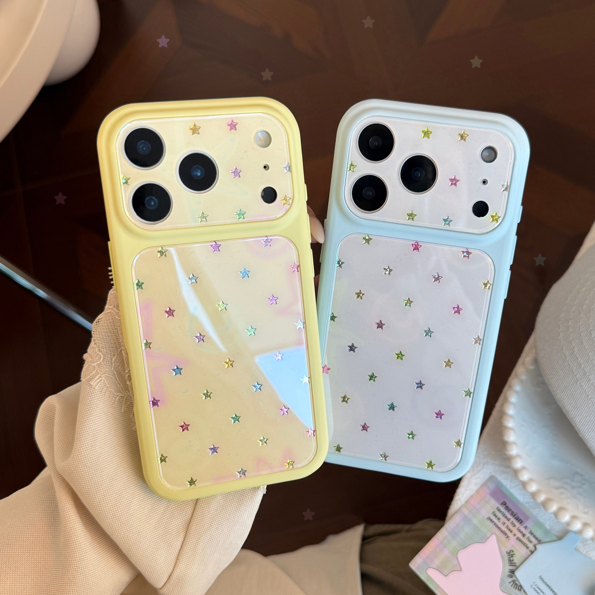 Phone Accessories Display - Korean Full Screen Gilding Colorful Stars