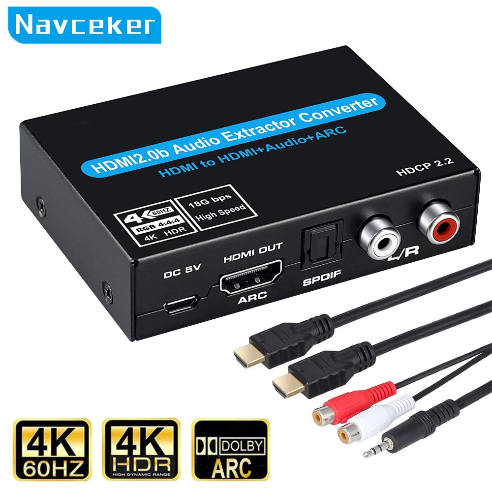 Hdmi Phone Adapter - Navceker HDMI Audio Extractor 4K HDMI