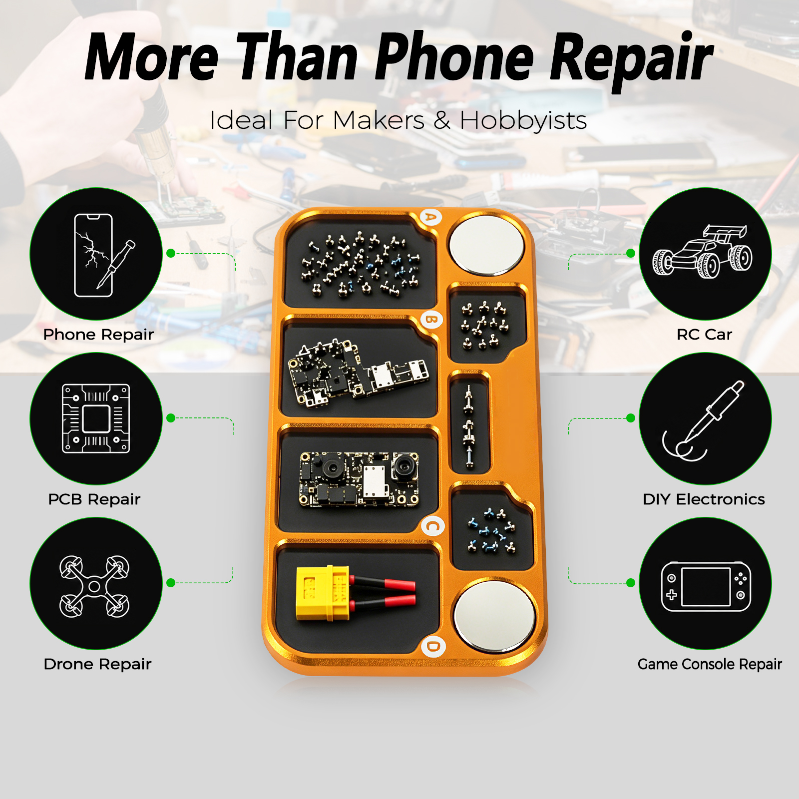 Phone Accessories Repair - NEWACALOX Magnetic Screw Storage Board Adhesive