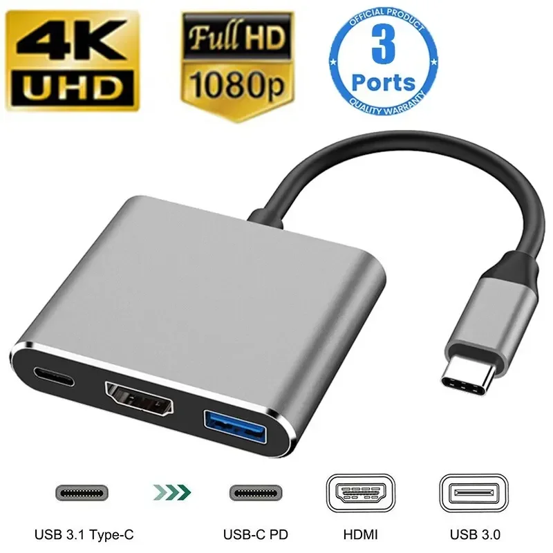 Hdmi Phone Adapter - Type-C 3-in-1 Multiport Adapter for Switch/Phone/Computer