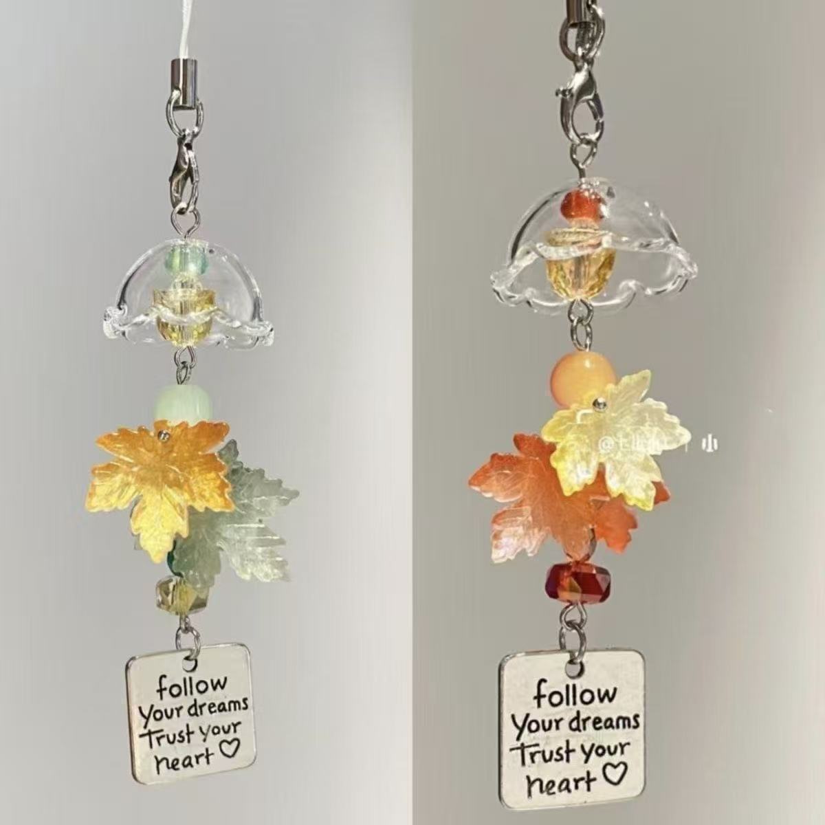 Phone Accessories For Teens - Maple Leaf Wind Chime Phone Charm