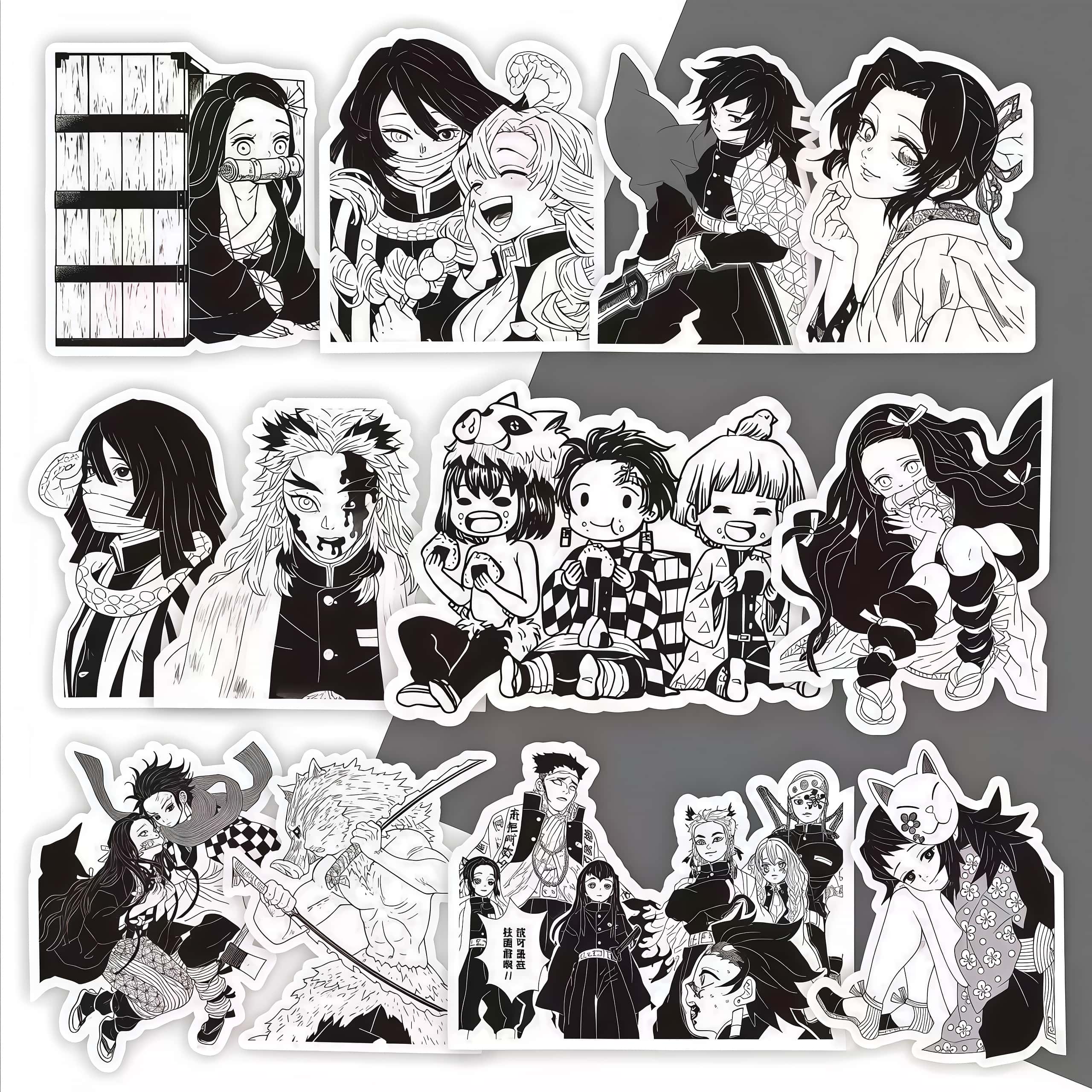 70Pcs Demon Slayer Black & Whi - огляд і ціна Phone Accessories Demon Slayer