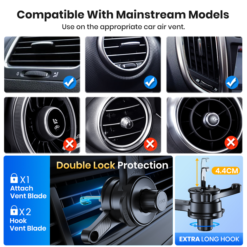 TOPK Car Phone Mount Holder, 3 - огляд і ціна Phone Accessories Hooks