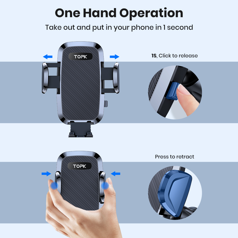 TOPK Car Phone Mount Holder, 3 - огляд і ціна Phone Accessories Hooks
