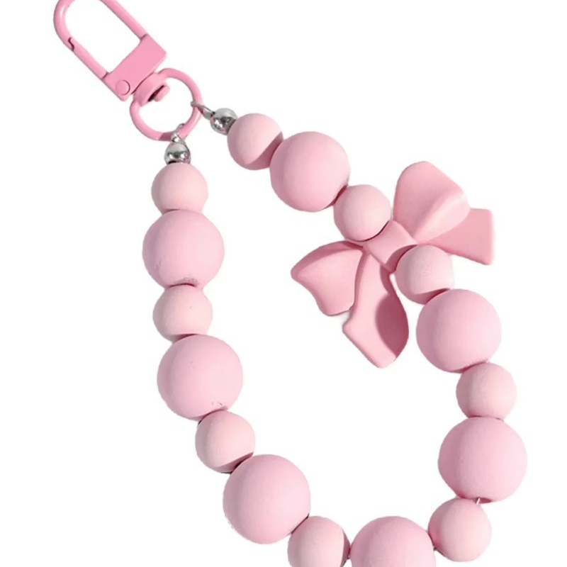 1pc Pink Pearl Bow Keychain Mo - огляд і ціна Phone Accessories For Teens
