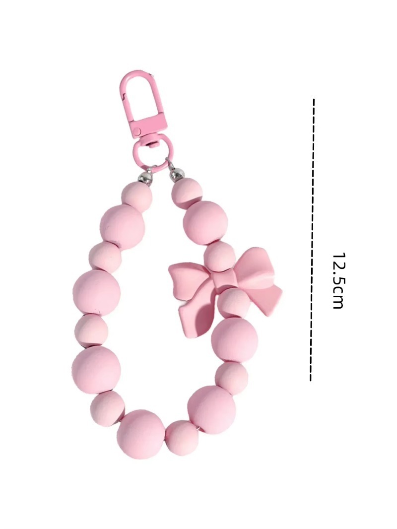1pc Pink Pearl Bow Keychain Mo - огляд і ціна Phone Accessories For Teens