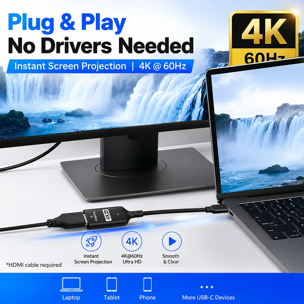USB C to HDMI Adapter 4K@60Hz  - огляд і ціна Hdmi Phone Adapter