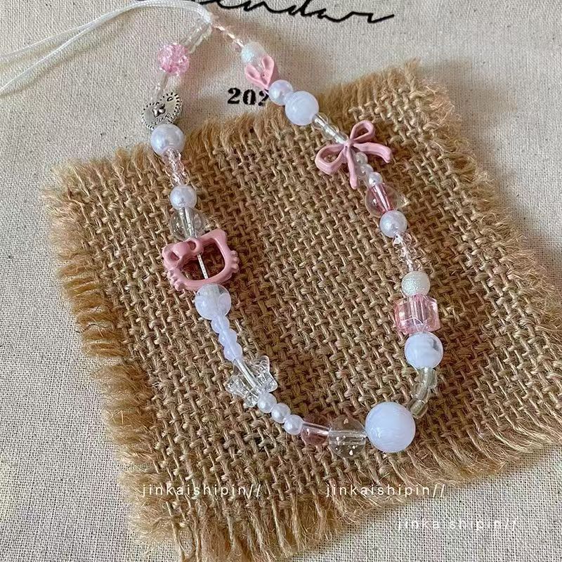 rendy Y2K Pink Bow Kitty Beade - огляд і ціна Phone Accessories For Teens