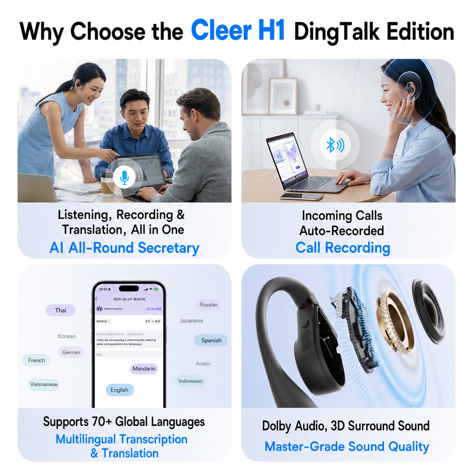 DingTalk H1 AI Earbuds, Open-E - огляд і ціна Wireless Earbuds Case