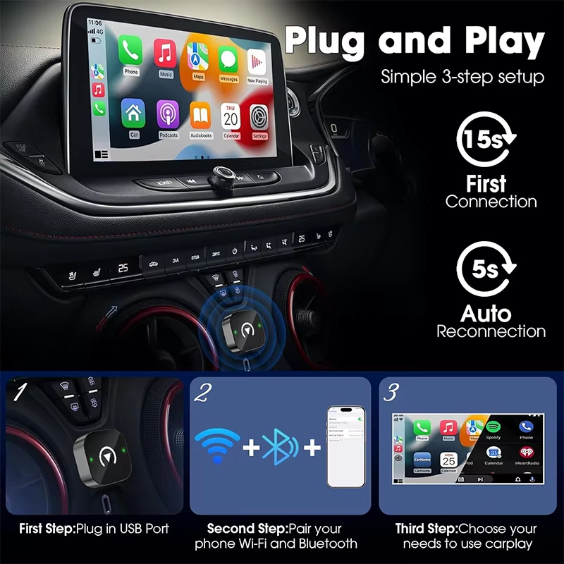 2-in-1 Wireless CarPlay Adapte - огляд і ціна Quality Phone Accessories