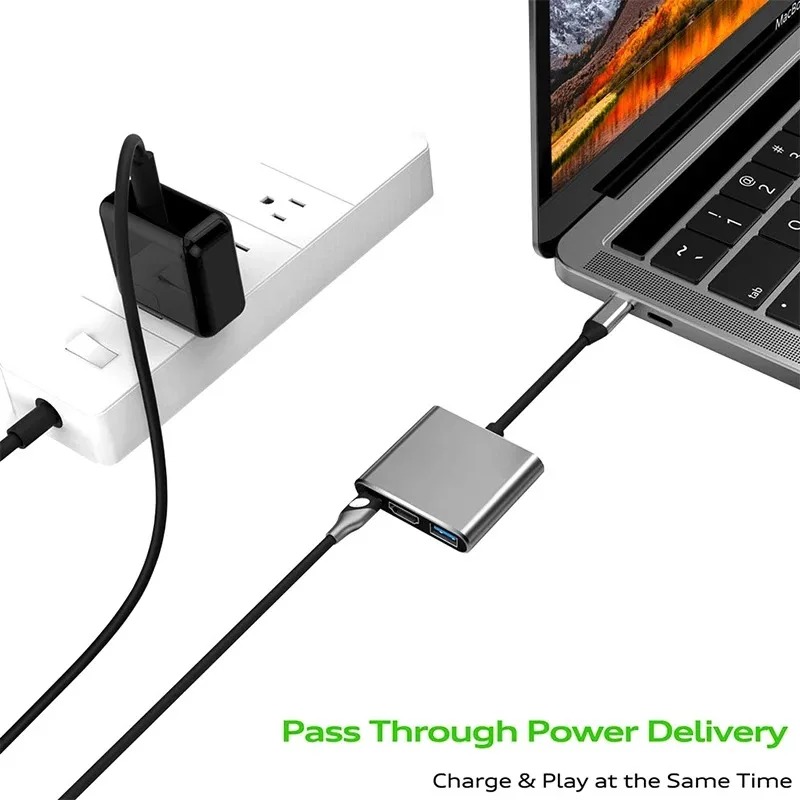 USB C HUB 3in1 Type C 3.0 to H - огляд і ціна Hdmi Phone Adapter