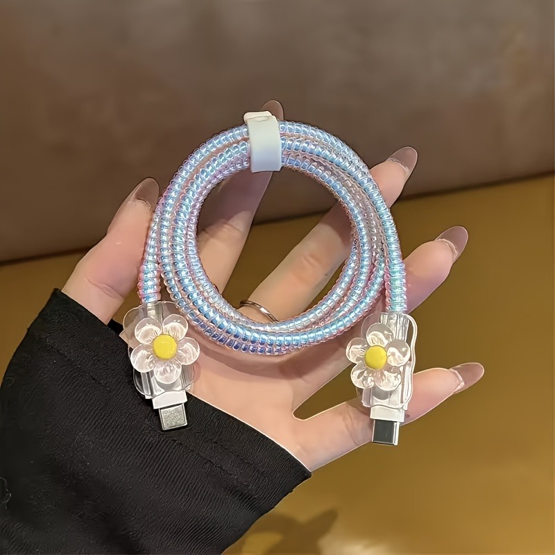 Cute Flowers USB Spring Cable  - огляд і ціна Phone Accessories Android
