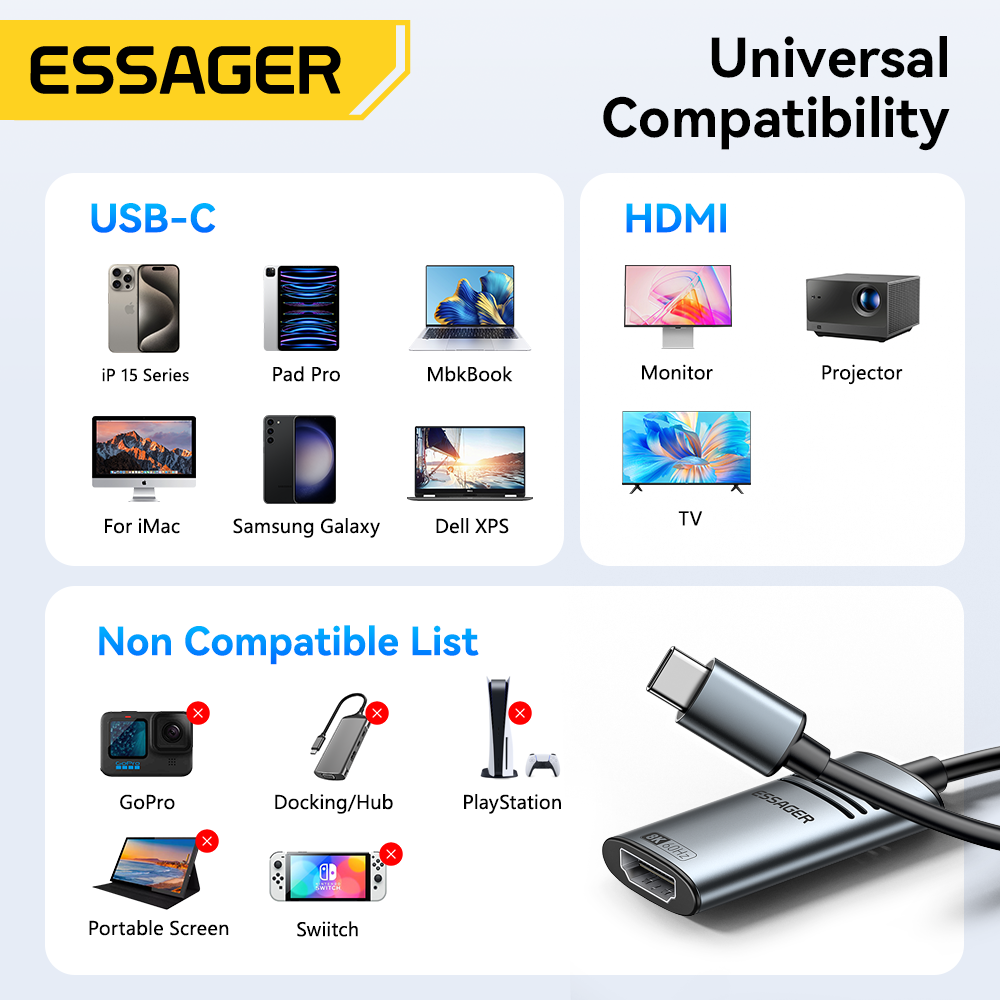 Essager HDMI To USB Type C Ada - огляд і ціна Hdmi Phone Adapter