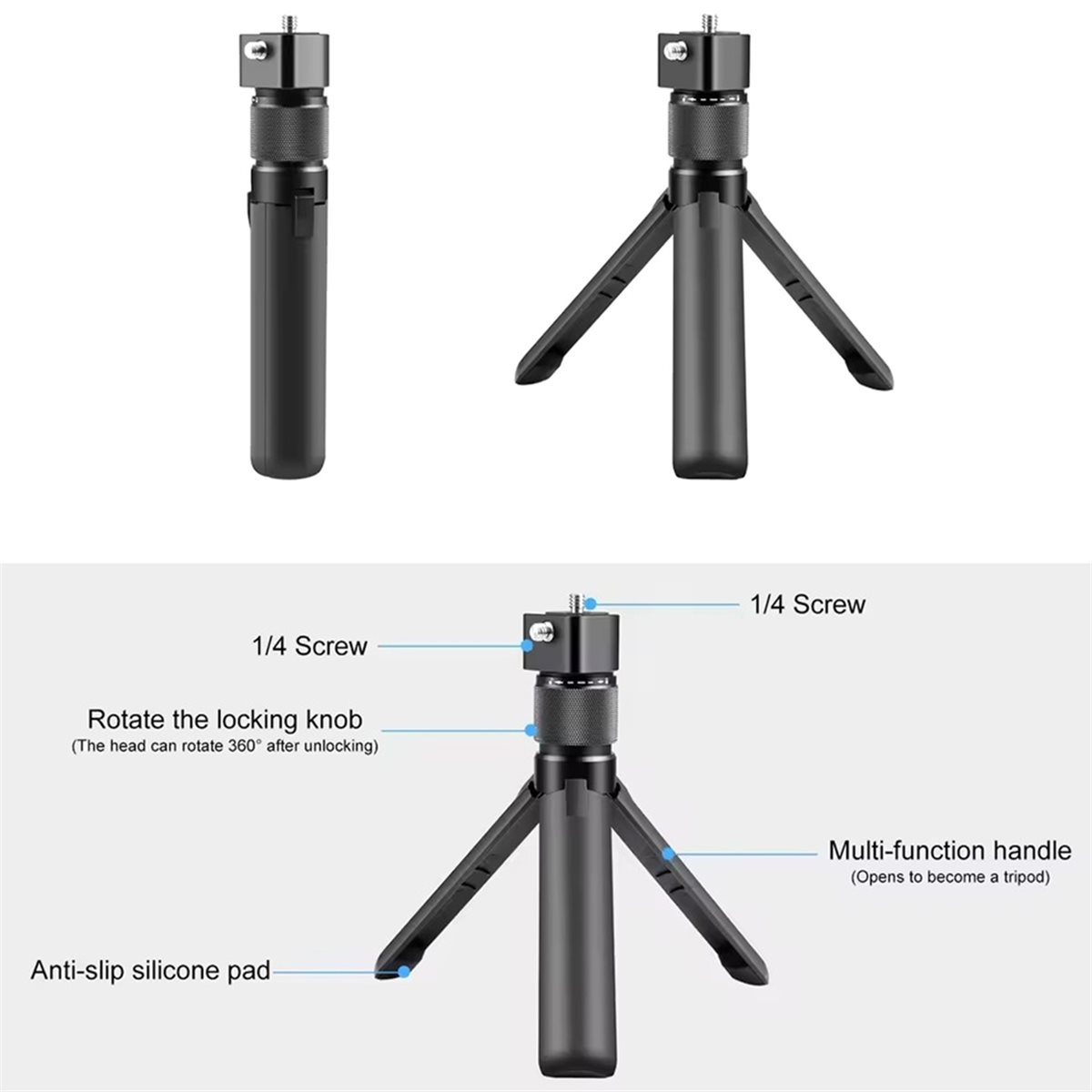 N05R Rotary Handle Desktop Tri - огляд і ціна Selfie Stick Tripod